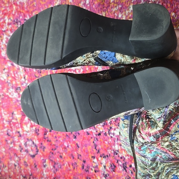 SOLD Velvet Metallic Paisley Gogo Boots Retro Vintage 90s 70s Style Toni Pons - Picture 6 of 12